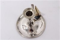Lot 219 - George III silver chamberstick of circular...