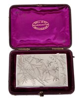Lot 222 - Victorian silver card case of rectangular...
