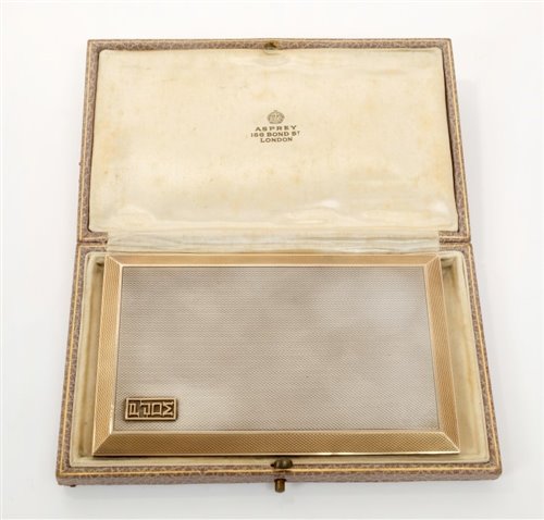 Lot 223 - 1930s Asprey silver cigarette case of...
