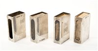 Lot 227 - Set of four 1930s silver matchbox covers of...