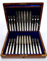 Lot 235 - Set of twelve pairs early George V silver...