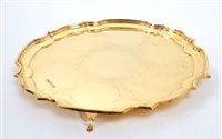 Lot 317 - Contemporary silver gilt salver of circular...