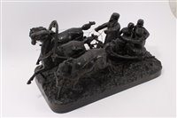 Lot 793 - Russian cast iron sculpture of a troika,...