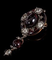 Lot 426 - Fine Victorian cabochon garnet and diamond...