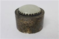 Lot 776 - Chinese white metal and jade mounted box of...