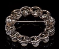 Lot 469 - Diamond and cultured pearl wreath brooch of...