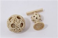 Lot 703 - 19th century Chinese ivory puzzle ball of...