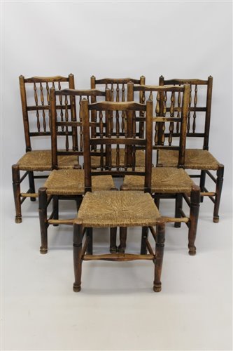 Lot 1241 - Set of six early 19th century spindle back...