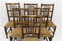 Lot 1241 - Set of six early 19th century spindle back...