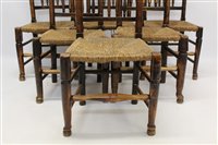 Lot 1241 - Set of six early 19th century spindle back...