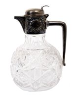 Lot 334 - Victorian cut glass decanter of globe form,...