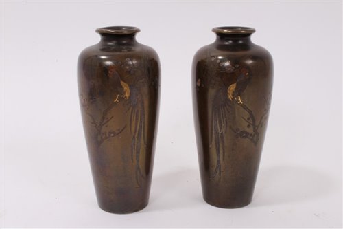 Lot 729 - Pair of early 20th century Japanese bronze,...