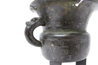 Lot 732 - Good Chinese bronze, silver and gold inlaid...