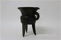 Lot 732 - Good Chinese bronze, silver and gold inlaid...