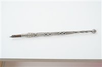 Lot 365 - 1920s Omar Ramsden silver dip pen of slender...