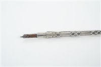 Lot 365 - 1920s Omar Ramsden silver dip pen of slender...