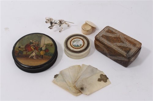 Lot 720 - 19th century papier mache snuff box of...