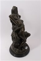 Lot 784 - Modern bronze sculpture, modelled as a sinuous...