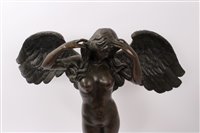 Lot 785 - Art Deco style bronze sculpture of a winged...