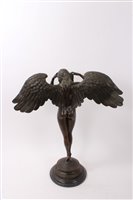 Lot 785 - Art Deco style bronze sculpture of a winged...