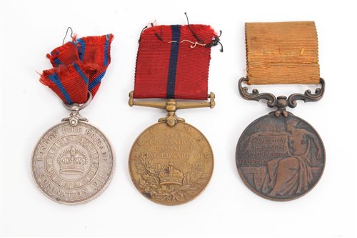 Lot 583 - Fire Brigade medal trio - comprising London...