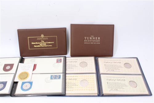 Lot 54 - World - silver medallic First Day Covers - to...