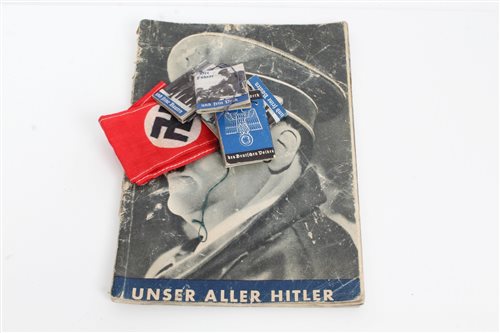 Lot 563 - Nazi swastika red cotton arm band - possibly...