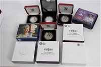 Lot 101 - G.B. The Royal Mint mixed Silver Proof £5...