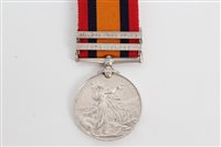 Lot 506 - Queen's South Africa medal with two clasps -...