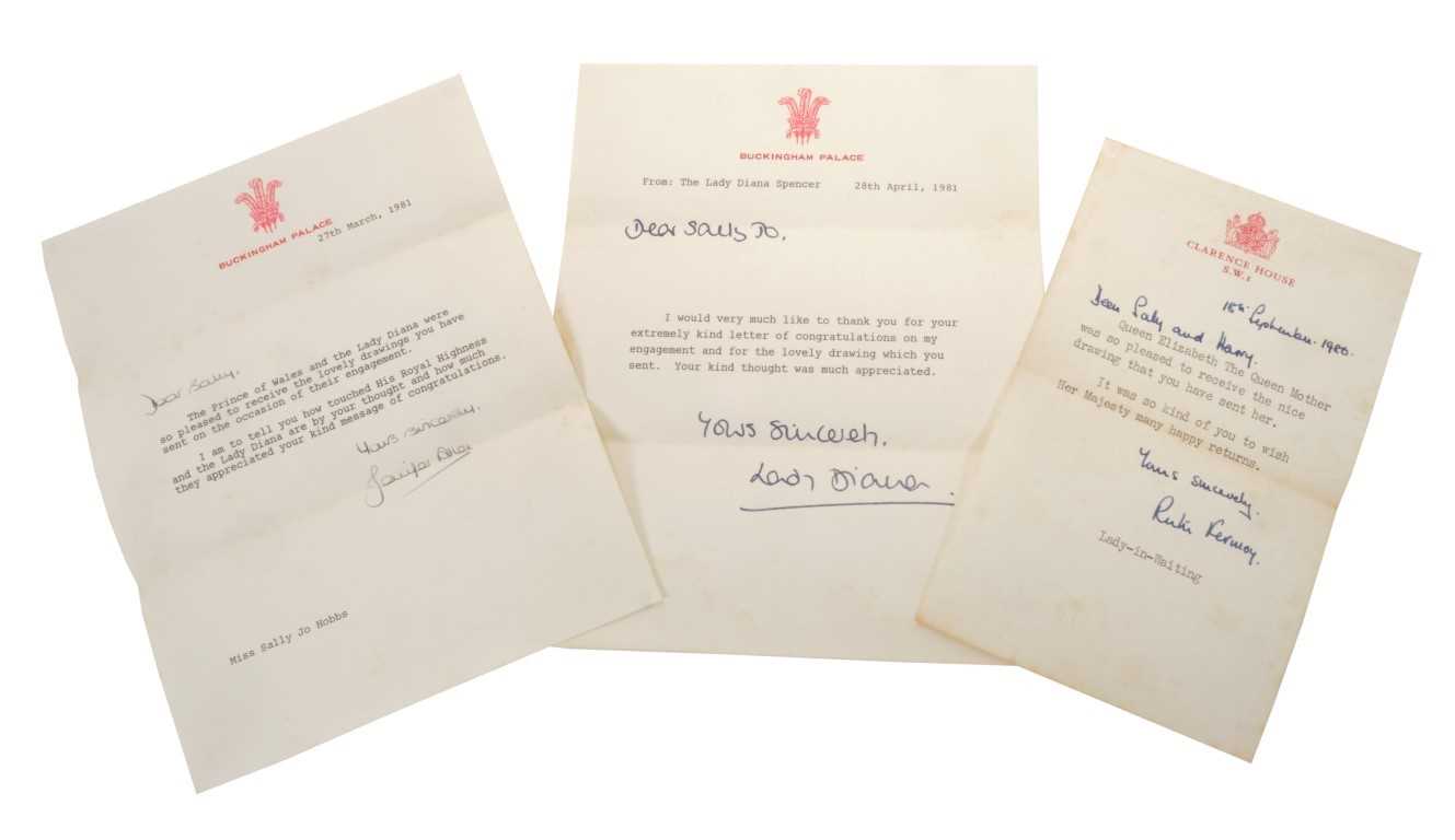 Lot 36 - Lady Diana Spencer – rare signed and inscribed printed letter dated 28th April 1981