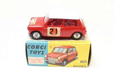 Lot 2706 - Corgi BMC Mini-Cooper 'S' RAC Sun International, in original box (no. 225), with no. 333 label applied