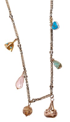 Lot 591 - Gold charm necklace