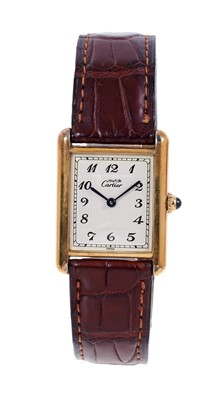 Lot 739 - Ladies' Cartier Les Must de Cartier wristwatch with quartz movement