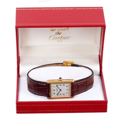 Lot 739 - Ladies' Cartier Les Must de Cartier wristwatch with quartz movement