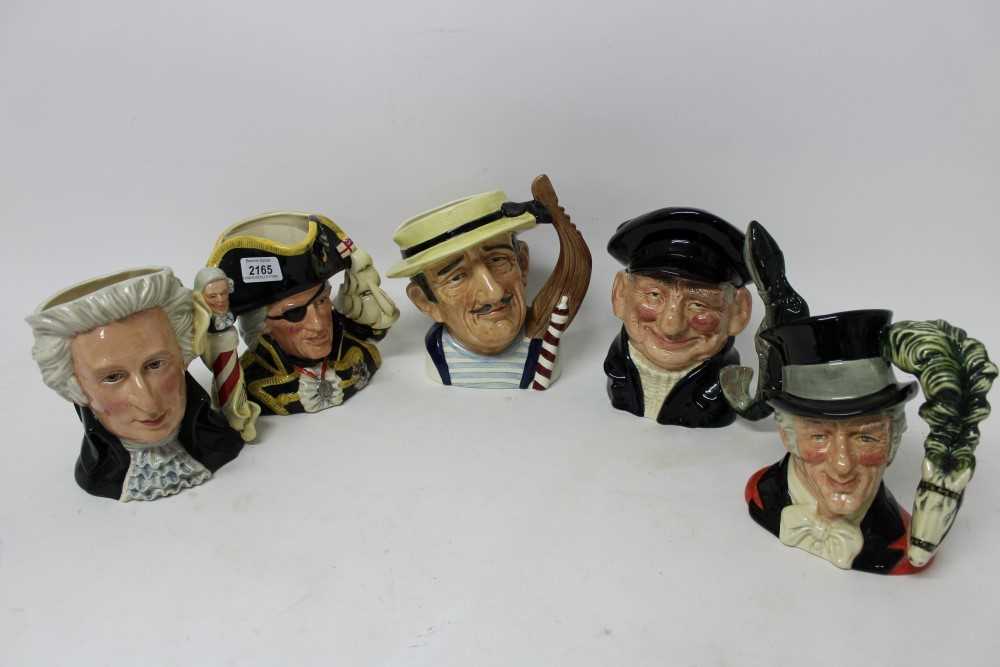 Lot 2165 - Five large Royal Doulton character jugs – Gondolier,
Lobster Man, Vice-Admiral Lord Nelson, The Ring Master and Mozart
