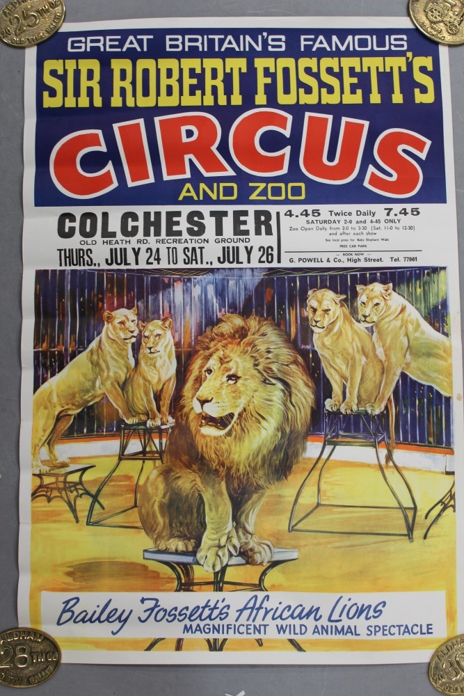 Vintage Sir Robert Fossett's Internationally Famous Circus and Zoo Poster 20 x popular 30