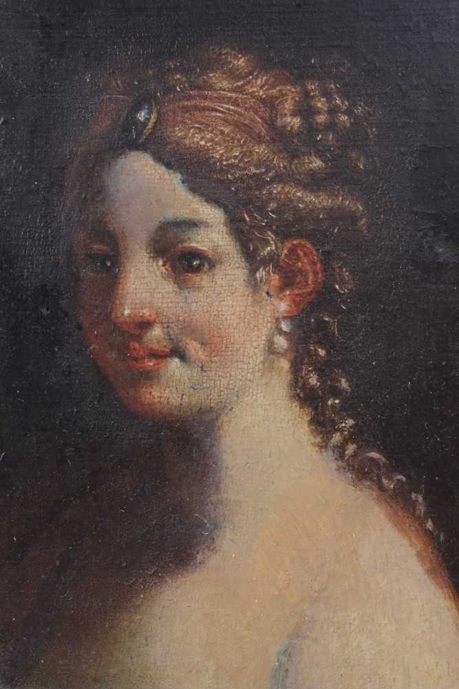 Lot 21 - 19th century portrait on panel of a Lady