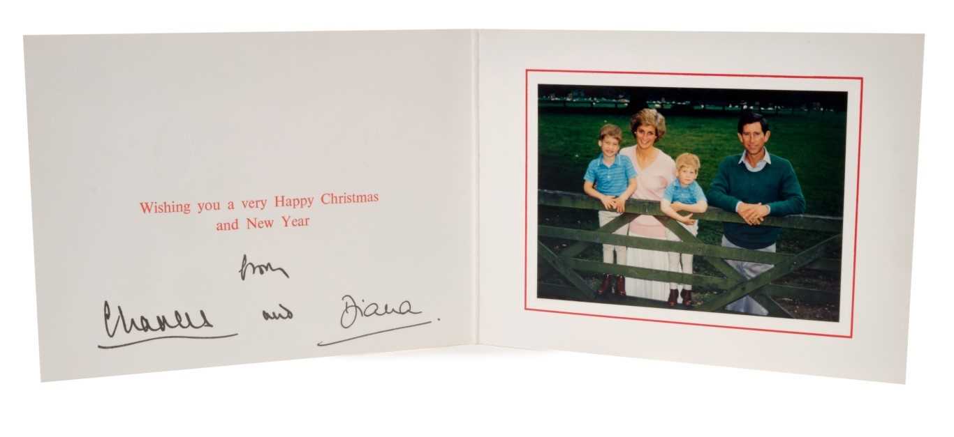 Lot 46 - TRH The Prince and Princess of Wales – signed 1988 Christmas card, colour photograph, signed