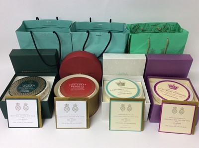 Lot 105 - H.M.Queen Elizabeth II Christmas presents - four Fortnum and Mason  Christmas Puddings
