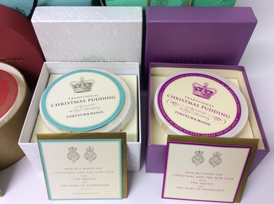 Lot 105 - H.M.Queen Elizabeth II Christmas presents - four Fortnum and Mason  Christmas Puddings