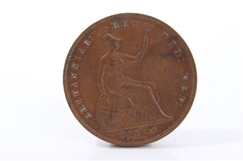 Lot 62 - G.B. Victoria copper Penny 1855 (PT). AEF (1...