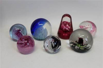 Lot 2099 - Seven Caithness glass paperweights - including Nova, Mooncrystal and Sea View