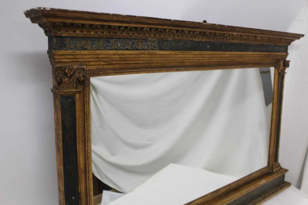 Lot 1616 - 19th century Continental Polychrome painted  gilt gesso wall mirror