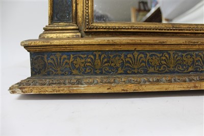 Lot 1616 - 19th century Continental Polychrome painted  gilt gesso wall mirror