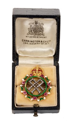 Lot 1 - HM Queen Alexandra – fine Royal Presentation gold, diamond, ruby and enamel brooch