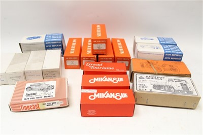 Lot 2757 - Selection of white metal unconstructed models – including Auto Replicas (x 3), Mikansue (x 3), motor kits (x 5), plus others – all boxed (18)