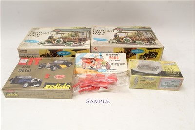 Lot 2758 - Selection of white metal and plastic car and railway kits – including Irwin Toys, Solido, B Parks, Airfix, etc (qty)