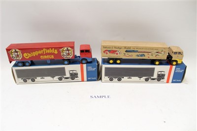 Lot 2775 - Diecast selection of boxed Lion model cab and chassis (x 9), plus some unboxed commercial vans (2 boxes)