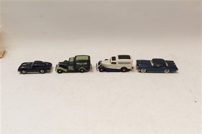 Lot 2790 - Diecast Brooklin Models 1963 Chevrolet Corvette Stingray Coupe, 1936 Dodge Van Model Auto, 1935 Dodge Van Motor Fair, 1956 Lincoln Continental MkII – all boxed (4)