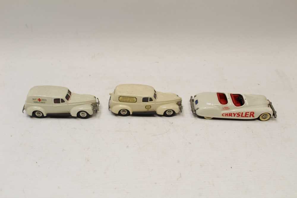 Lot 2793 - Diecast Brooklin Models 1941 Chrysler Newport Indy pace car, 1940 Ford Sedan Delivery Nut Meg, Ambulance, 1940 Ford Sedan Bureau of Fire Ambulance – all boxed (3)